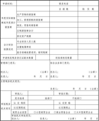 湖南增值税一般纳税人申请认定表